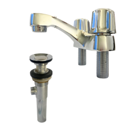 LFB0014 4 Inch C-C Lead-Free Brass Center with Stainless Pop-Up